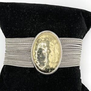 Contemporary Two Tone Multi Chain Bracelet